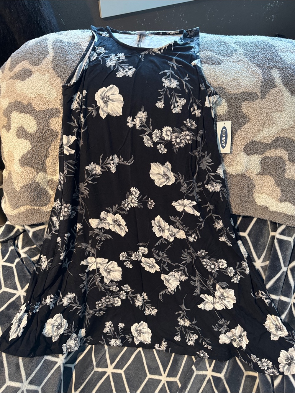 Old Navy Black Floral Mini Dress